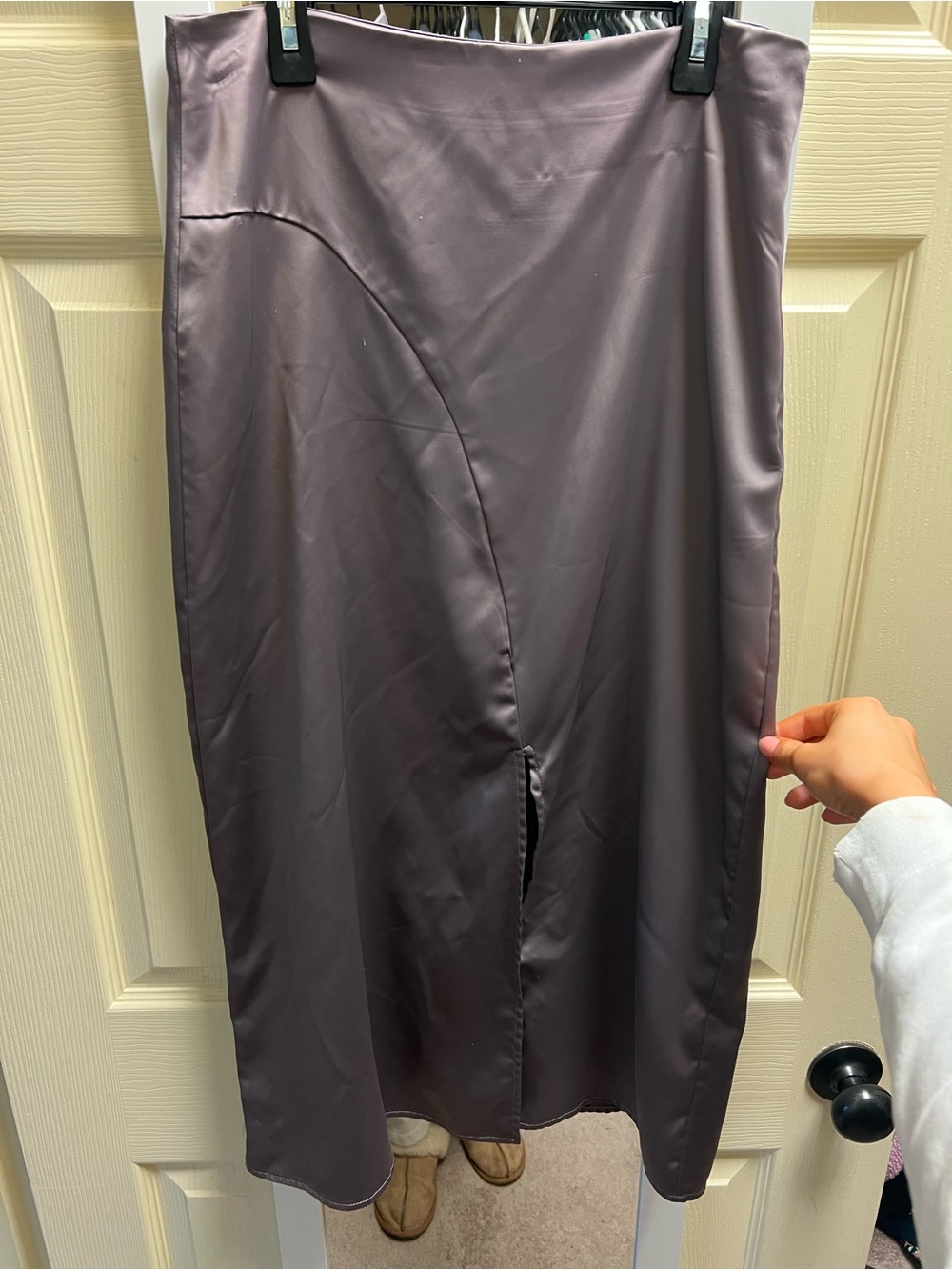 Deluc Satin Maxi Skirt with slit